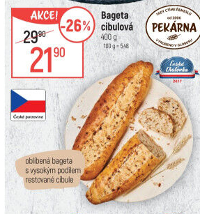 Bageta s cibulkou