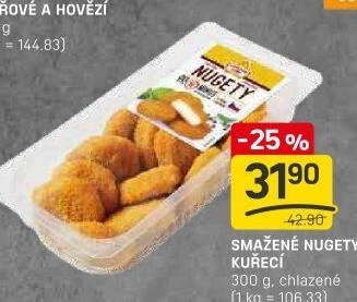 Nugetky kuřecí smažené Vodňanské kuře