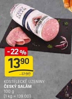 Salám český Kostelecké uzeniny