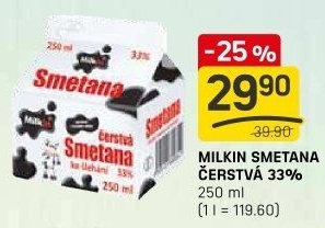 Smetana čerstvá Milkin 33%