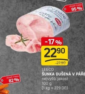 Šunka dušená nejvyšší jakosti LE&amp