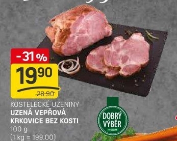 Vepřová krkovice uzená bez kosti Kostelecké uzeniny