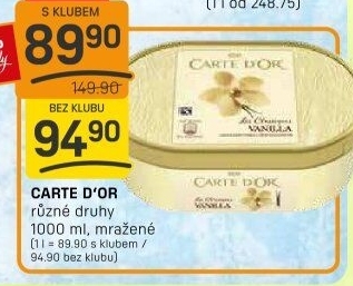 Zmrzlina ve vaničce Carte D'
