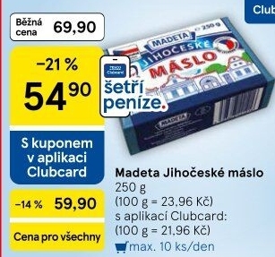 Máslo Jihočeské Madeta
