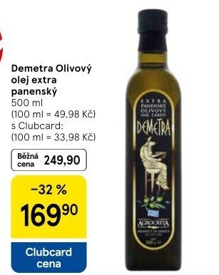 Olivový olej extra panenský Demetra Agrocreta