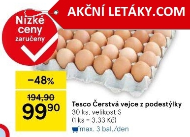 Vejce z podestýlky S Tesco