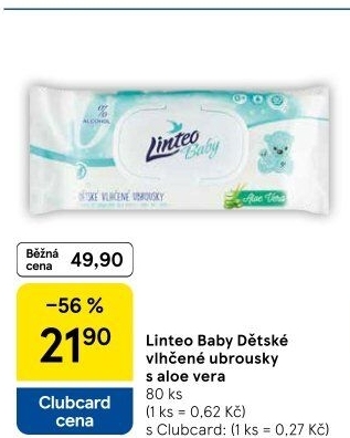 Vlhčené ubrousky dětské Linteo Baby