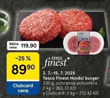 Hovězí hamburger Tesco Finest