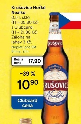 Pivo nealkoholické Královsky hořké Krušovice
