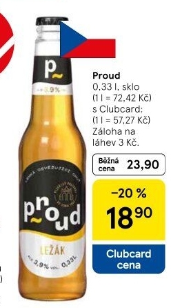 Pivo světlý ležák Proud
