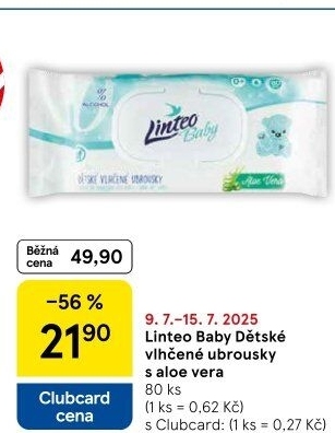 Vlhčené ubrousky dětské Linteo Baby