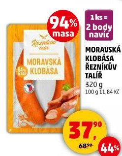 Moravská klobása Řezníkův talíř