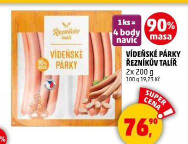 Párky vídeňské Řezníkův talíř