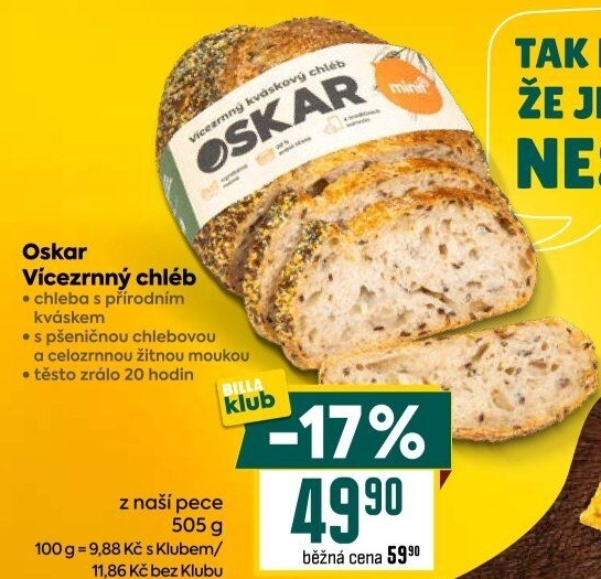 Chléb kváskový vícezrnný Oskar Minit