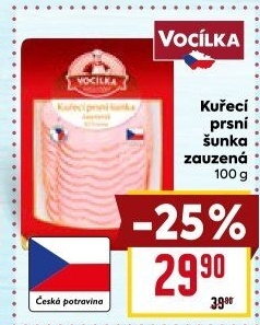 Šunka kuřecí prsní zauzená nejvyšší jakosti Vocílka