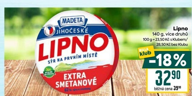 Tavený sýr Jihočeské Lipno Madeta