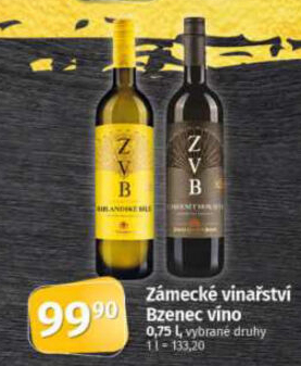 Vína Zámecké vinařství Bzenec