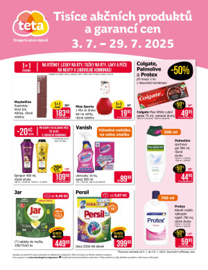 akční leták Teta drogerie 3.7.2025-29.7.2025
