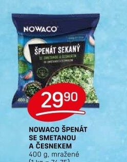 Špenát ochucený mražený Nowaco