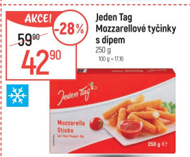 Tyčinky mozzarelové mražené Jeden Tag