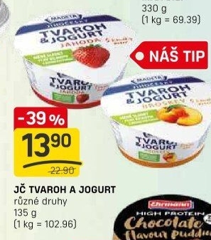 Dezert tvaroh s jogurtem jihočeský Madeta