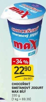 Jogurt smetanový max bílý Choceňský