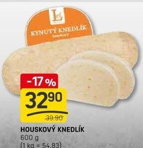 Knedlík houskový kynutý Lef