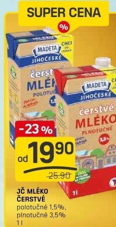 Mléko čerstvé Jihočeské Madeta