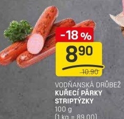 Párky kuřecí striptýzky Vodňanské kuře
