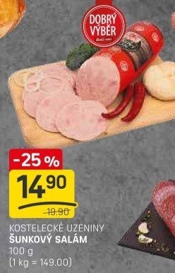 Salám šunkový Kostelecké uzeniny
