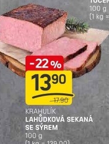 Sekaná lahůdková se sýrem Krahulík