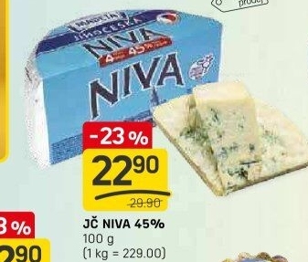 Sýr Niva Jihočeská 45% Madeta