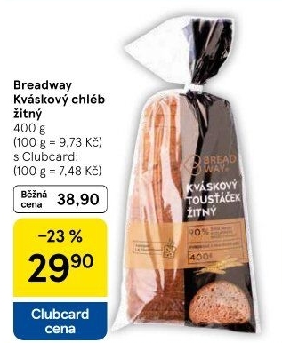 Chléb žitný kváskový Breadway