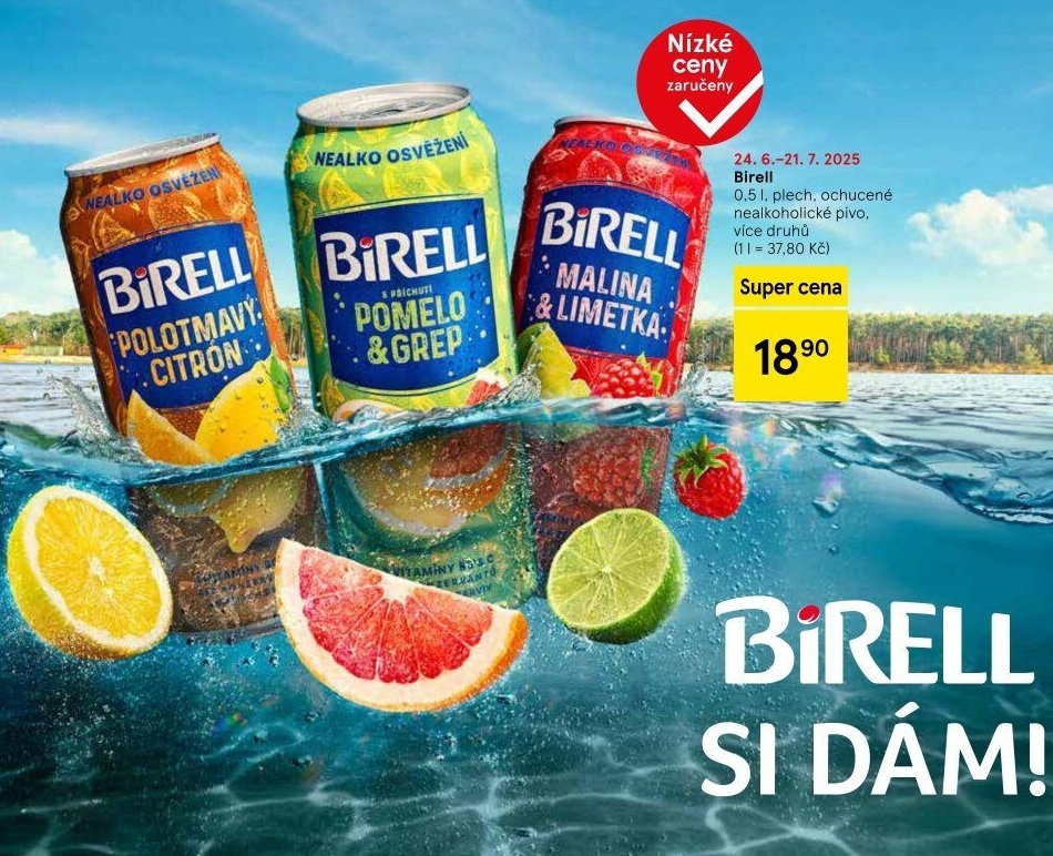 Nealkoholické pivo ochucené Birell