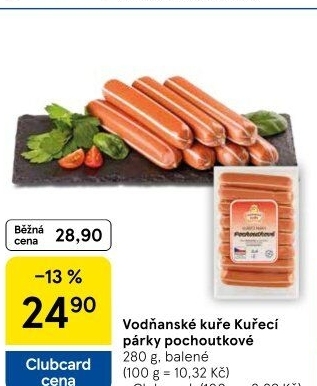 Párky kuřecí pochoutkové Vodňanské kuře