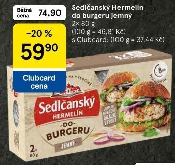 Sýr Hermelín do burgeru Sedlčanský