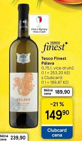 Víno Pálava Tesco Finest