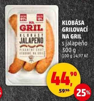 Klobása jalapeňo Na gril Penny