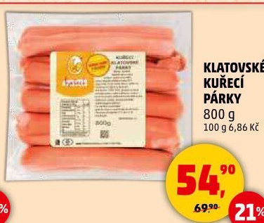 Kuřecí klatovské párky DZ Klatovy