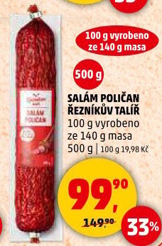 Salám Poličan Řezníkův talíř