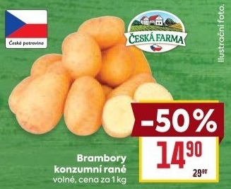 Brambory konzumní rané Česká farma