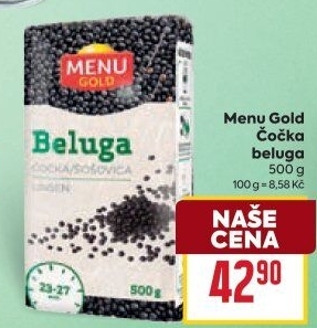 Černá čočka Beluga Menu Gold