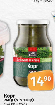 Kopr v nálevu Dle Gusta