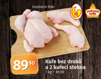 Kuře + 2 kuřecí stehna Vodňanské kuře