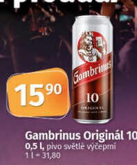 Pivo světlé výčepní Originál 10° Gambrinus