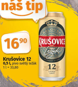 Pivo světlý ležák Královský 12° Krušovice