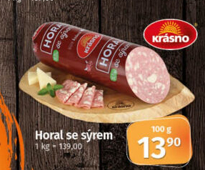 Salám Horal se sýrem Krásno