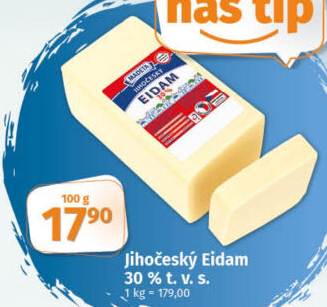 Sýr Eidam Jihočeský 30% Madeta