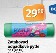 Zatahovací pytle na odpadky 30 l Doma