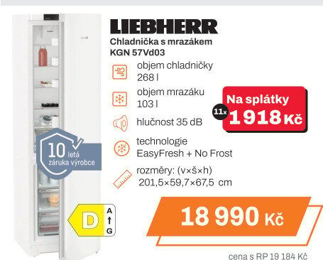 Kombinovaná chladnička Liebherr KGN 57Vd03